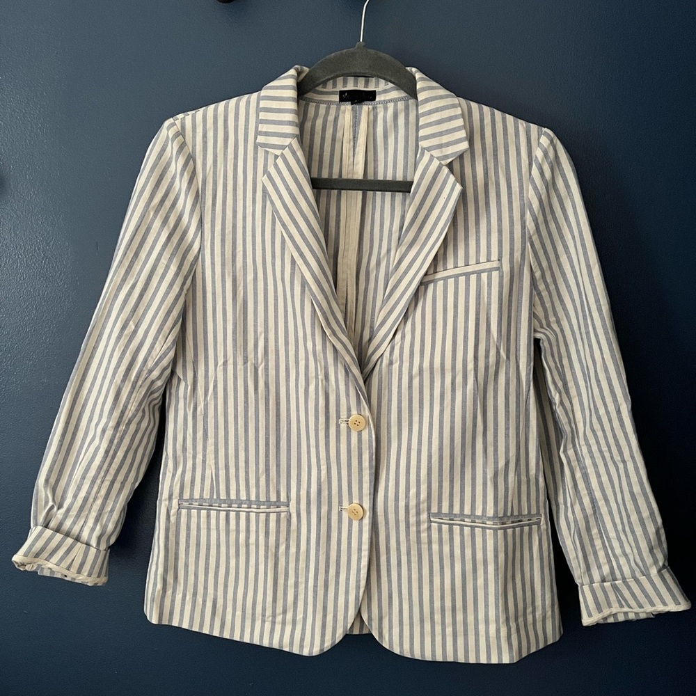 Steven Alan Blue and White Striped Blazer